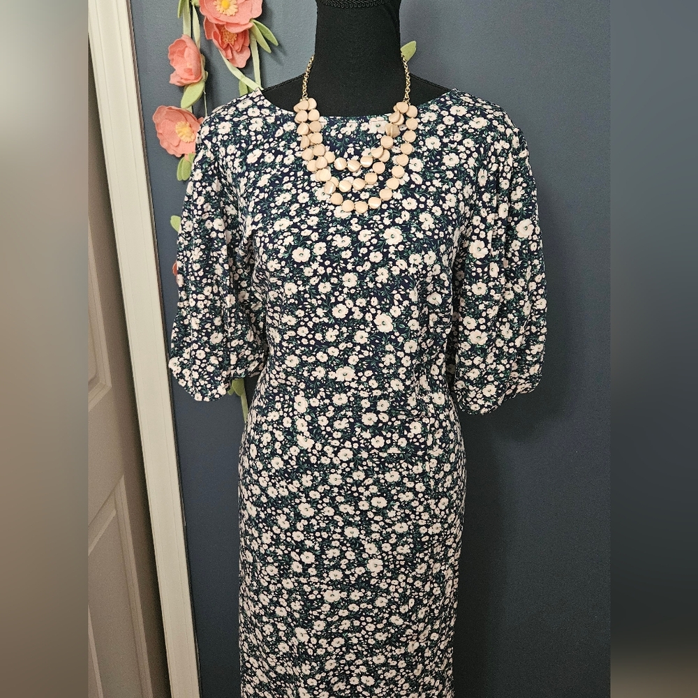 Old Navy Cutout Smocked Back Maxi Shift Dress With Slit Plus Size 4X - Picture 12 of 12